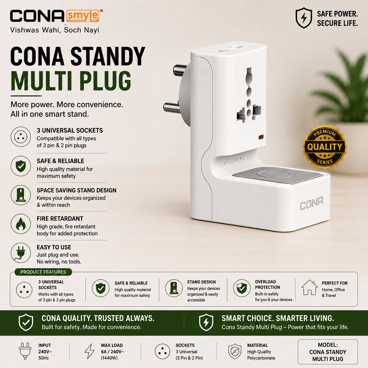 CONA Standy Multi Plug