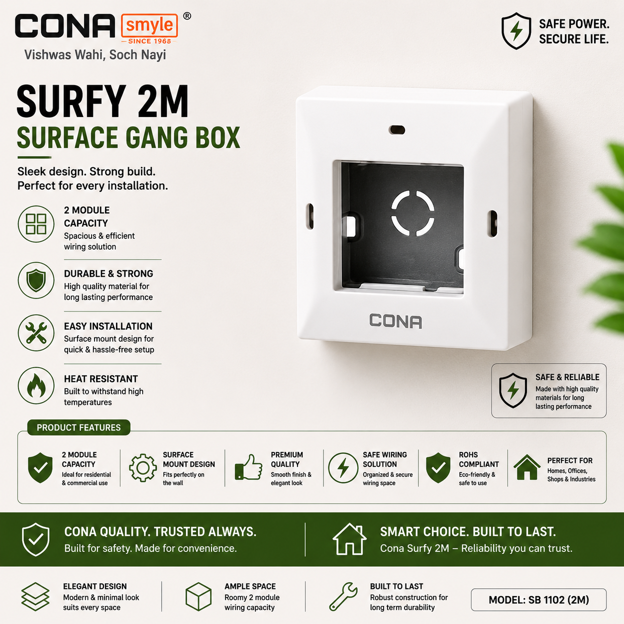 Cona Surfy 2 Modular Surface Gang Box