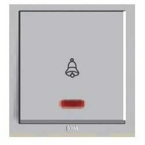 Anchor Roma 2M Bell Push Switch with Neon Indicator – white 2-module modular switch designed for 240V AC, featuring a built-in neon indicator for clear power status indication.