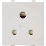 Anchor Roma Classic 6A 3-Pin Socket – white 2-module modular socket with ISI certification, designed for safe and reliable electrical connections.