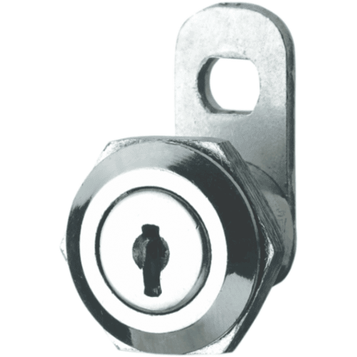 Jainson Cam Lock – small-sized mild steel lock with bright finish, designed for secure closure of cabinets and drawers.