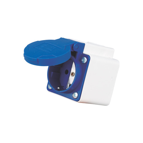 Jigo JG-112 16A 2 Pin Industrial Wall Socket with IP44 protection for 220–250V connections.