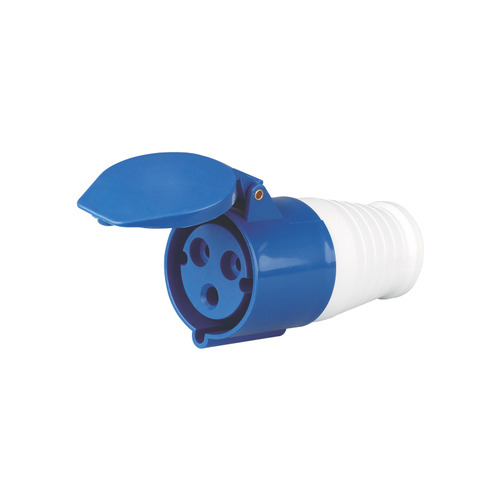 Jigo JG-213 16A 3 Pin Industrial Straight Socket with IP44 protection for 220–250V connections.