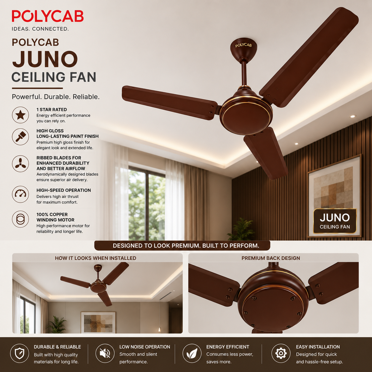 Polycab Juno Ceiling Fan 1200mm