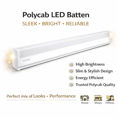 Polycab LED Batten Light 20W 24W 36W slim design