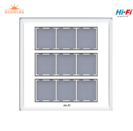 Hi-Fi 18M Silverline Plate modular switch board front view