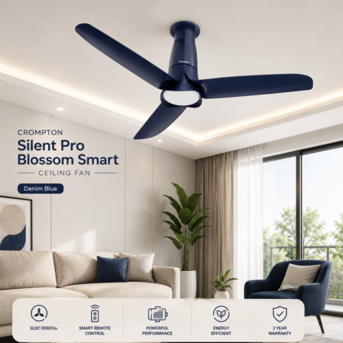 Crompton Silent Pro Blossom Fan Denim Blue