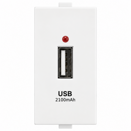 Anchor Roma Plus USB-A Charger Single Port 2.1A Modular Charging Socket White