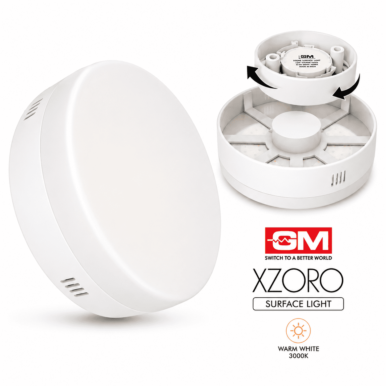 GM XZORO LED Surface Light 7W 9W 12W 16W 20W 30W Warm White